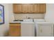 Convenient laundry room includes sink, and upper and lower cabinets for easy storage at 6 Gasper Ct, Durham, NC 27713