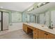Spacious main bathroom with double vanity, soaking tub, and walk-in shower at 6 Gasper Ct, Durham, NC 27713