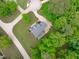 An aerial shot reveals the beautiful greenery surrounding this home at 6509 Duncans Creek Ct, Fuquay Varina, NC 27526