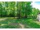 A large, lush backyard with green grass and mature trees at 6509 Duncans Creek Ct, Fuquay Varina, NC 27526