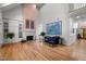 Spacious living room with fireplace, hardwood floors, and lots of natural light at 74002 Harvey, Chapel Hill, NC 27517
