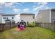 Well maintained backyard featuring a gazebo, pink playhouse, and grassy lawn, perfect for entertaining at 1030 Thoughtful Spot Ln, Durham, NC 27703