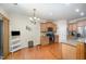Eat-in kitchen features stainless steel appliances, wooden cabinets and tile backsplash at 1030 Thoughtful Spot Ln, Durham, NC 27703