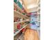 Well-organized pantry with abundant shelving, housing a variety of food items and kitchen essentials at 12317 Richmond Run Dr, Raleigh, NC 27614