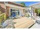 This back deck has comfortable seating and is perfect for entertaining at 1315 Brigham Rd, Chapel Hill, NC 27517