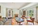 Cozy living room with hardwood floors, fireplace, comfortable seating and natural light at 1315 Brigham Rd, Chapel Hill, NC 27517