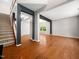 Spacious living room featuring hardwood floors, open layout, and neutral paint tones for a modern feel at 1719 Willowcrest Rd, Durham, NC 27703
