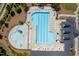 An aerial view of the pool with plenty of seating at 1719 Willowcrest Rd, Durham, NC 27703
