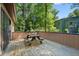 Inviting back deck area with a picnic table, great for outdoor entertaining and relaxation at 205 Bruton Dr, Chapel Hill, NC 27516