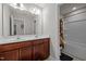Bathroom features double sinks and shower/tub at 325 Avery Glenn Way, Fuquay Varina, NC 27526