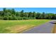 Sprawling lot with mix of lawn and native grasses bordering a blacktop road and surrounding woods at 33 Versailles Ln, Pittsboro, NC 27312