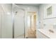 Bathroom with shower, toilet, and sink at 500 Cokey Rd, Rocky Mount, NC 27801