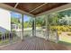 Spacious wooden porch with lovely views of the backyard at 5145 Landguard Dr, Raleigh, NC 27613