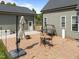 Brick patio area with outdoor seating, creating a cozy and inviting space for relaxation and entertaining at 6200 Oliver Creek Pkwy, Holly Springs, NC 27540