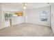 Open-concept living space with a combined living room and kitchen area at 649 Flaherty Ave, Wake Forest, NC 27587