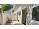 Private patio with pavers, offering an intimate outdoor seating area with decorative chairs at 7177 Sandy Creek Dr, Raleigh, NC 27615