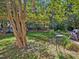 Spacious yard with mature trees and a glimpse of a bird feeder, creating a serene setting at 945 St Marys St, Raleigh, NC 27605