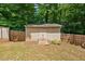 Backyard featuring storage shed with fenced in area at 1004 Candlewood Cir, Siler City, NC 27344