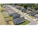 Neighborhood aerial view showcasing well-maintained homes, streets, and green spaces at 124 Boomer St, Benson, NC 27504