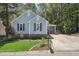 Charming one-story home with blue siding, shutters, a well-maintained lawn and a driveway at 1304 Greenside Dr, Raleigh, NC 27609