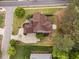 Aerial view showcases the home's layout and landscaping in a desirable neighborhood at 1508 Samuel Wait Ln, Wake Forest, NC 27587