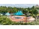 Briar Chapel's splash pad with various water features, seating and shade for Gathering fun at 151 Monteith Dr, Chapel Hill, NC 27516