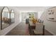 Dining room showcases an inviting space with wood floors and a view to the outdoor space at 158 Holmes Corner Dr, Smithfield, NC 27577