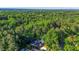 Lush treeline with a house nestled within, featuring a pool and backyard at 2511 Bexley Ave, Durham, NC 27707