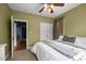 Comfortable bedroom featuring closet space and a door to the other part of the home and neutral carpet at 281 Derwin Dr, Timberlake, NC 27583