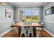 Cozy dining room with large windows showcasing a view of the backyard at 281 Derwin Dr, Timberlake, NC 27583