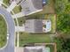 Aerial shot of the property highlighting a backyard pool and patio area with an enclosed porch at 302 Kinney Glenn Ct, Durham, NC 27713