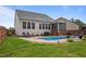 Backyard pool and patio with seating, grill, and screened porch, perfect for outdoor enjoyment at 302 Kinney Glenn Ct, Durham, NC 27713
