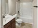 Clean bathroom with a shower-tub, modern fixtures, and vanity for convenience at 3709 Althorp Dr, Raleigh, NC 27616