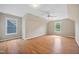 Finished upstairs room with hardwood floors, dormer windows, and sloped ceilings at 4608 Regency Dr, Durham, NC 27713