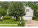 Well-maintained home featuring a green front door, manicured lawn, and mature shade trees at 4608 Regency Dr, Durham, NC 27713