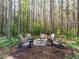 A backyard fire pit encircled by Adirondack chairs creates a cozy spot for gathering with friends at 49 Mount Joy Pl, Sanford, NC 27330