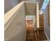 Staircase features hardwood stairs and neutral paint at 509 Olive Branch Rd, Durham, NC 27703