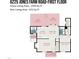 First floor plan depicting living areas, kitchen, dining, laundry, bathrooms, and bedrooms at 6225 Jones Farm Rd, Wake Forest, NC 27587