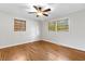 Bedroom with hardwood floors, ceiling fan and natural light at 717 Fairfield St, Burlington, NC 27215