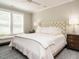 Elegant bedroom with neutral tones, tufted headboard, and ample natural light at 725 Banningford Rd, Cary, NC 27518