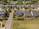 Aerial view of homes with spacious backyards and well-maintained lawns at 7700 Stonehenge Farm Ln, Raleigh, NC 27613