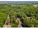Aerial view of property showcasing home with lush green trees surrounding the neighborhood at 8409 Crowder Rd, Raleigh, NC 27603