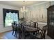 Formal dining room featuring a grand chandelier and a scenic mural for an elegant atmosphere at 8733 Crowder Rd, Raleigh, NC 27603
