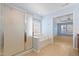 Bathroom with shower, soaking tub, and doorway leading into the bedroom at 1005 Fulbright Dr, Morrisville, NC 27560