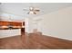 Spacious living area with kitchen and entry views, showcasing modern design elements at 1005 Fulbright Dr, Morrisville, NC 27560