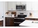 The kitchen has stainless appliances, including microwave, oven, custom cabinets and countertops at 110 Stoney Dr, Durham, NC 27703