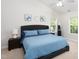 Cozy main bedroom with a ceiling fan, two windows and a comfortable bed for restful nights at 110 Stoney Dr, Durham, NC 27703