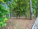 The backyard has mature trees that provide nice shade and privacy at 1313 Ridge Rd, Raleigh, NC 27607