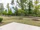 Lush green backyard with manicured lawn and trees, offering a serene outdoor space at 1380 Channing Park Cir, Cary, NC 27519
