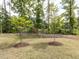 Landscaped backyard featuring young trees and well maintained lawn at 1380 Channing Park Cir, Cary, NC 27519